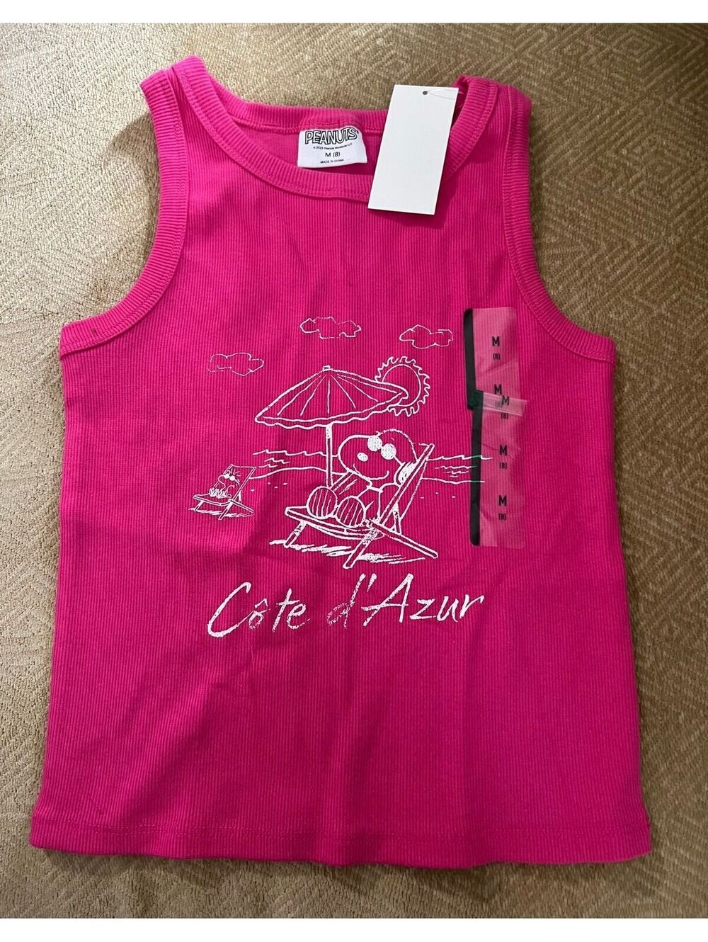 Peanuts, Cote D'Azur, Girls, Pink Tank, Size M (8)